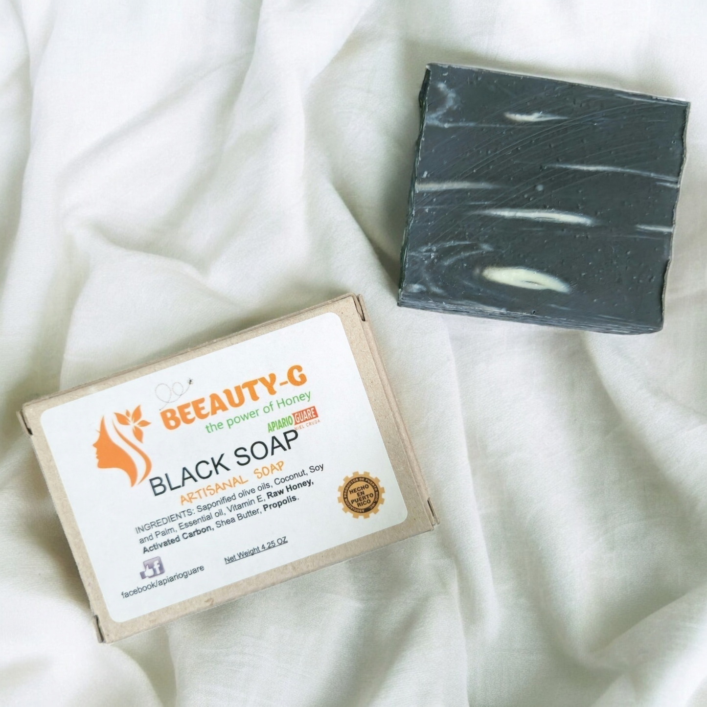 Jabón con Miel, Carbón Activado y Propóleo | 4.25 oz